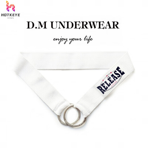 Shansen Nanshi Men's Underwear Men's Rings Sexy Stretch Lift Metal Ring Thong Low Waist Youth Hollow White Double Iron Ring M