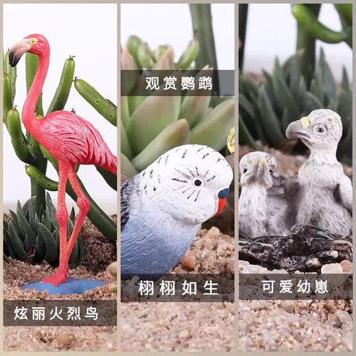 
Animal model solid simulation toy set cognitive birds, birds, eagle, parrot, peacock, flamingo ornaments, toucan S397/S679 (2 colors randomly sent 1)