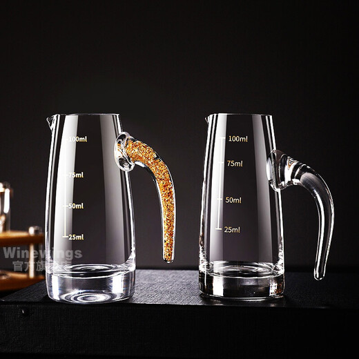 WINEWINGS wine dispenser, white wine household wine glass set, hotel tie glass, foreign wine, red wine divider, decanter with scale, white scale 300ml, 6 liang