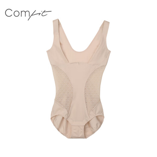 Comfit【中塑】塑身连体衣薄款女收腹提臀束腰开档束身衣CY00029 藕色LAV XL