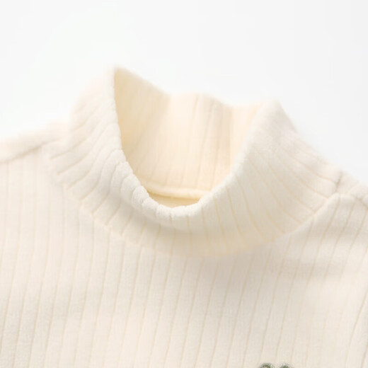 DEESHA children's clothing girls' tops 2025 autumn children's polar fleece candy color half turtleneck long-sleeved T-shirt beige 84 120