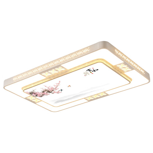 Jihuo new Chinese style LED ceiling lamp living room lamp modern simple atmospheric headlight main light 2024 new bedroom lamp black diameter 90*60CM three colors 72 watts