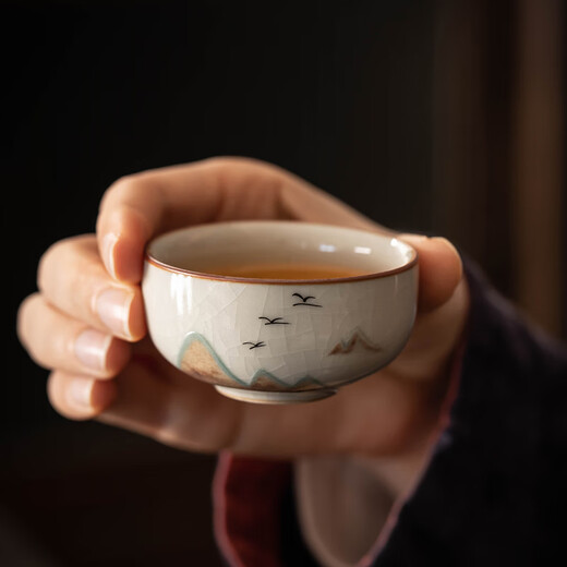 Zhenchu Gongfu Tea Set Complete Ceramic Ru Kiln Set Lift Teapot Tea Maker Holiday Gift Housewarming Gift Souvenir Ru Kiln Yuanshan Ten Head Lift Teapot Gift Box