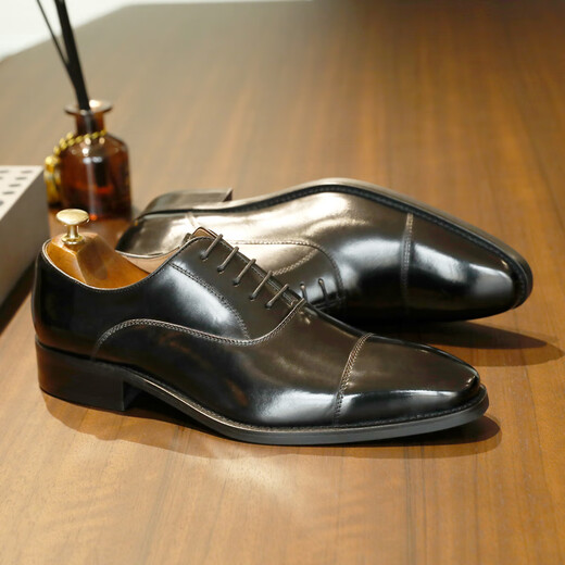 Desai (Desai) three-joint casual men's shoes business formal leather shoes men's pointed toe Oxford brown British wedding shoes black 43