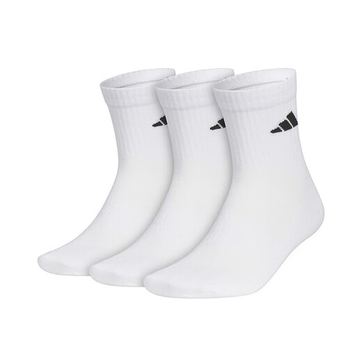 Adidas socks men and women's socks 25 autumn new product outdoor socks breathable casual socks mid-tube socks three pairs JC9273/white/three pairs S