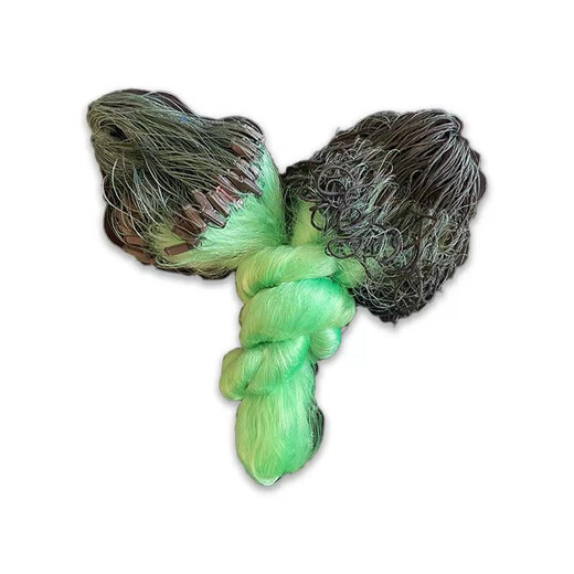 Rope-wrapped fishing net imported green silk three-layer sinking net 100 meters weighted sinking net unwrapped net hanging mesh wire mesh fishing net 1.5 meters high 3 fingers 100 meters weighted three-layer sinking net