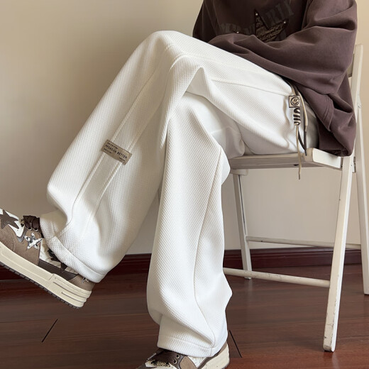 Idea (ZHUYIFAN) Fatty Large Size 230 Jin [Jin equals 0.5 kg] Men's Straight Spring and Summer Thin Work Pants Fashion Brand Large Size Straight Wide Legs Casual Pants A001-K1050 Black 4XL (190) 190-205 Jin [Jin equals 0.5 kg] Wearable