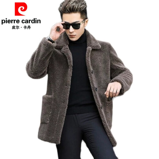 Pearcardan Mardy Brand Velvet Velvet Jacket для мужчин осенью и зимой 2025 г. Новое бархатное пальто для овец для мужчин в средней длине мужской одежды коричневая 3xl [170-180jin [Jin равняется 0,5 кг]]]