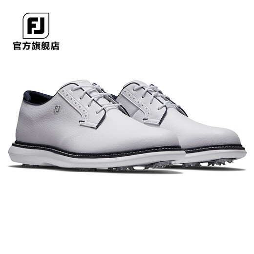 
FootJoy golf shoes FJ Men's Traditions Classic Fashionable Spikeless Spike Lightweight and Cushioned Golf Sports Shoes 57938 White/Naval Blue [Spike Style] 40 Size = US Size 7