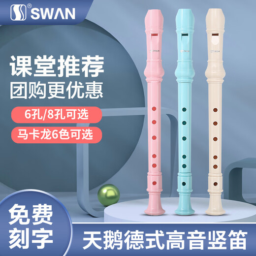 杉贝竖笛德式高音6孔8孔初学儿童六孔八孔入门笛子乐器小学生专用 巧克力黑 6孔+原装好礼+绒布袋+