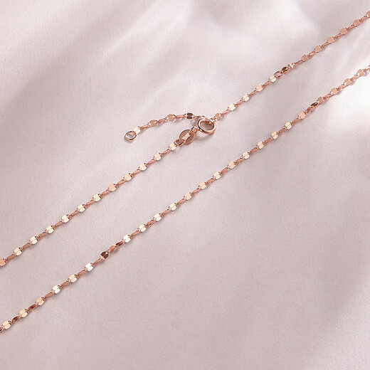 Saturday Fortune (ZLF) 18K gold necklace color gold necklace women's clavicle star chain plain chain K yellow-40+5cm adjustable (0.8-1g) upgraded version