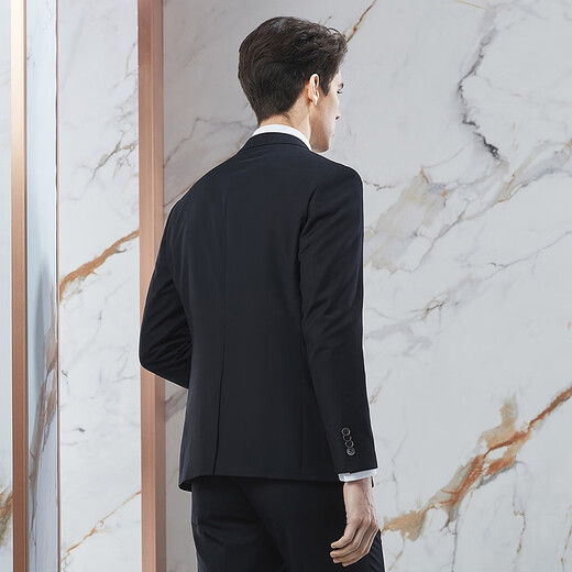 Siete marcas de la marca 25 hombres de primavera y verano ropa formal Formal fácil de hacer entrevista de collar plano chaqueta de traje 126JC70760 Negro 48 B