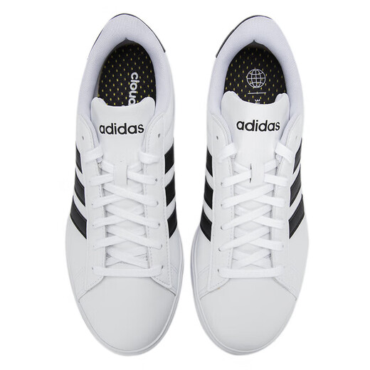 Adidas NEO men's shoes 2025 summer new three-stripe white shoes light casual shoes low top sports shoes student board GW9195 white/black 41 (255mm)