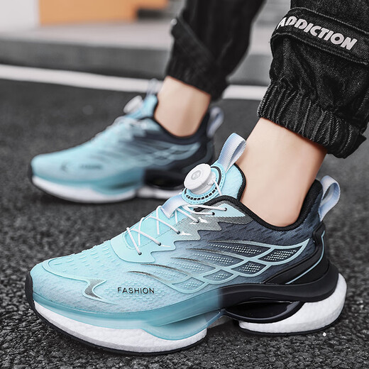 
Caotu (CAOTU) men's shoes spring and summer breathable sports and casual men's trendy shoes men's mesh shock-absorbing running shoes men's thick-soled dad shoes men 9888 light blue [mesh style] 39 standard code