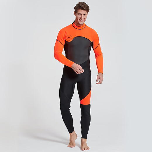 Dianou 2025 new men's winter swimming wetsuit thickened warm surfing suit snorkeling suit diving long-sleeved one-piece swimsuit SBT 1283 black 1.5mm 2XL