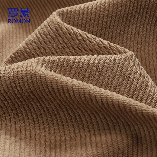 ROMON jacket men's autumn and winter lapel comfortable top business casual corduroy jacket men 2422 black thickened 3XL