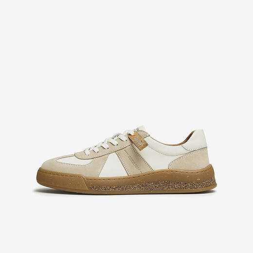 Bata casual shoes men's autumn shopping mall new versatile commuter cowhide trendy German training sneakers W9216CM4 beige 42