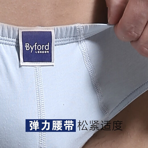 BYFORD百富男士三角内裤弹力中腰棉四季款男生裤头裤衩精梳棉送礼MW902 MW902红色 1条 L