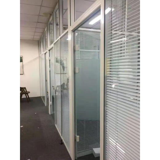 Huashengyu (HUASHENGYU) office glass partition aluminum alloy double-layer tempered frosted glass louver wall indoor sound insulation high partition Fuzhou single-layer transparent splicing partition