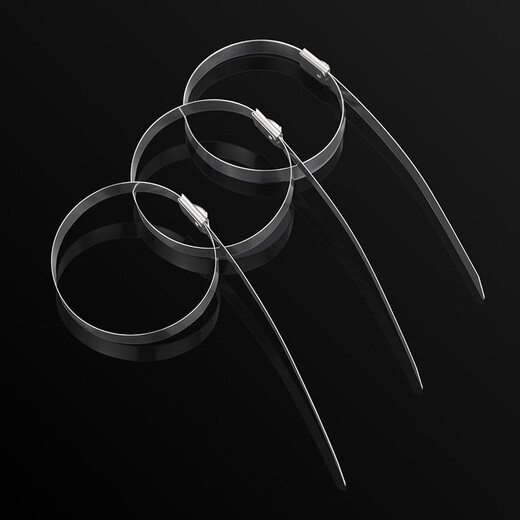 XMSJ304 stainless steel cable ties self-locking tightening outdoor high temperature resistant marine binding metal steel bars 4.6*100MM (50 pieces/pack) original color