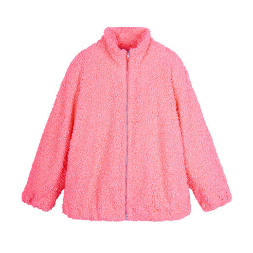 JNBY [Same Model in Shopping Mall] 23 New Winter Product Imitation Fur Standing Collar Long Sleeve 5NAA14380 620/Sakura Pink S
