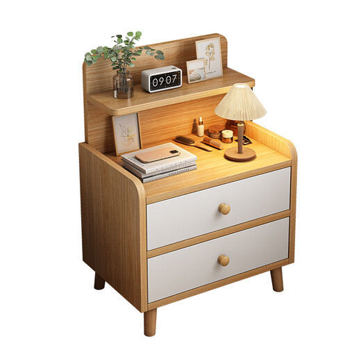 Minyu Bedside Table Simple Modern Bedroom Small Mini Bedside Table Rental Small Cabinet Simple Bedside Storage Rack Single Drawer Walnut Color 33*26*60 Straight Floor Model