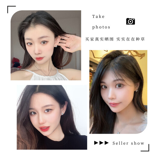 Demi blue sapphire earrings, temperament style earrings, colorful baby girl S925 silver earrings as a gift for your girlfriend