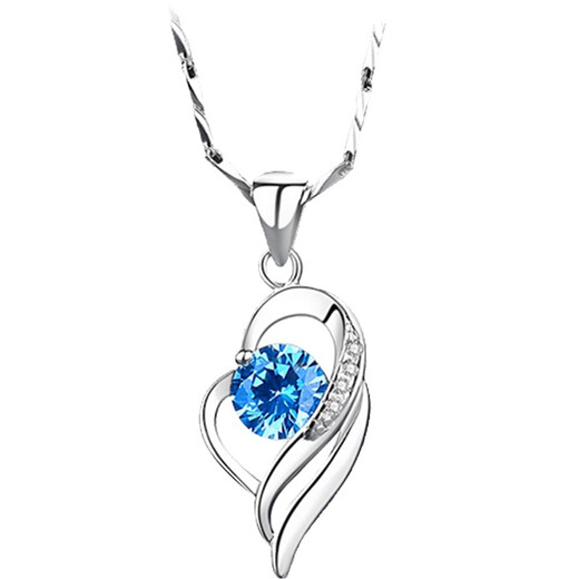 MZMZ I have you in my heart platinum necklace for women pt950 platinum clavicle moissanite diamond birthday anniversary gift for girlfriend Eleven warehouse straight hair/same day delivery light luxury style-set with heart of the ocean topaz