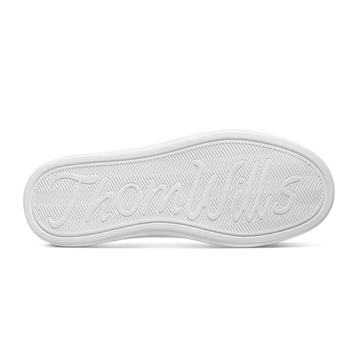 THOM WILLS男鞋小白鞋冬季内增高厚底休闲布洛克真皮白色板鞋男款 白色G691 40 /7码