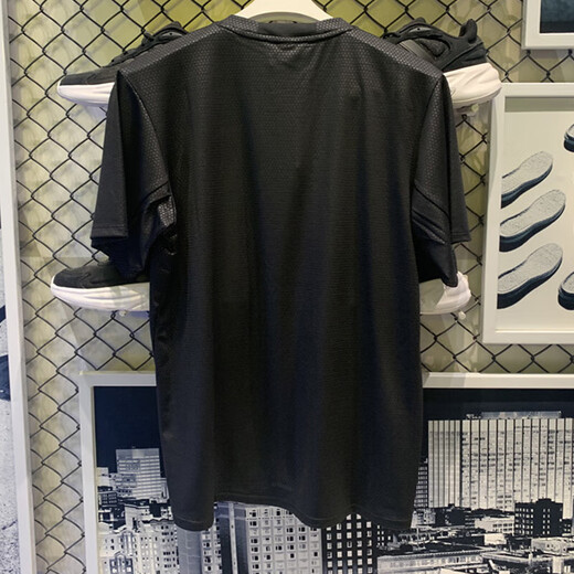 Adidas short-sleeved men's tops, summer training fitness sportswear, ins trendy, round neck, comfortable and breathable casual T-shirt IL1381/black 2XL/suggested 195-215Jin[Jin equals 0.5 kg]