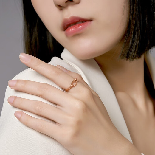 Chao Acer Zhi Jian Finger Buckle 18K Gold Ring for Women Rose Gold Color Gold Bracelet Ring Buckle Stackable Wear as a Birthday Gift for Your Girlfriend C No. 13
