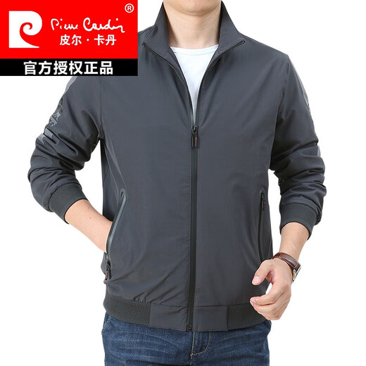 Pierre Cardin High-End Men's Clothing Chaqueta para hombres Spring y Autumn Loose Chaqueta casual New Style Stand Collar Jóvenes Autumn de mediana edad 9892 [Militar Green and Black] M 170 Especificaciones (120Jin [Jin equivale a unos 0.5 kg])