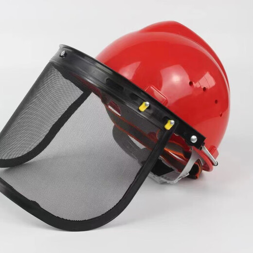 Lawn mower mask protective cap lawn mowing protective mask head-mounted anti-droplet mask lawn mower hat wire mesh lawn mowing mask