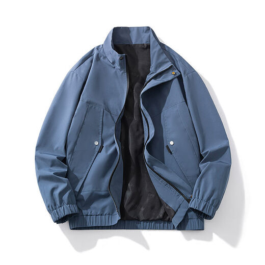 Nanyuqiu (NANYUQIU) jacket men's autumn jacket Korean style versatile 2021 new loose stand collar hooded outer wear trendy men's sports 6218 blue (stand) collar 2XL (140-160Jin [Jin equals 0.5 kg])