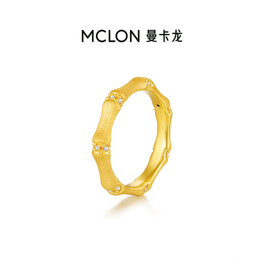Mankaron Bamboo Gold Ring (High) Pure Gold 5D Hard Gold Inlaid Fashion Birthday Gift #11 1.66g