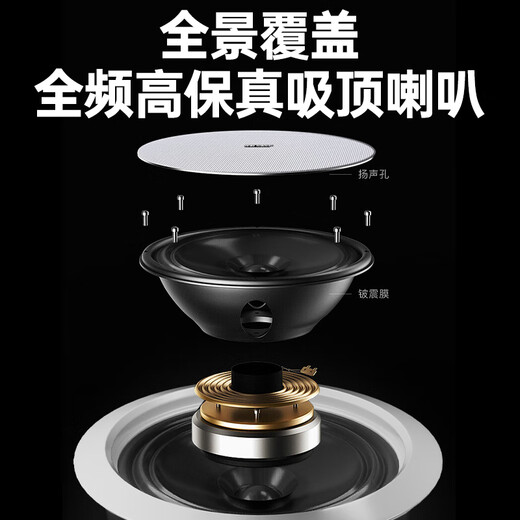 先科（SAST）X6 吸顶喇叭音响功放套装 吊顶背景音乐公共广播音箱系统 吸顶套装一拖四