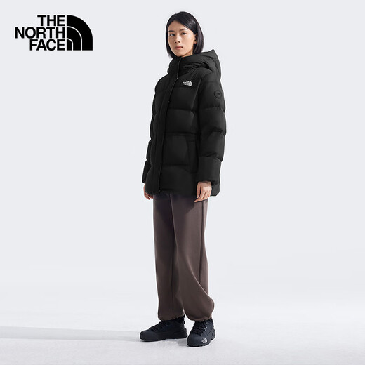 Куртка North Face Down для женской средней длины ветропроницаемой и теплой 700 бархатной наполнителя для осенней и зимней новой 81S6 4H0/космический черный m/160