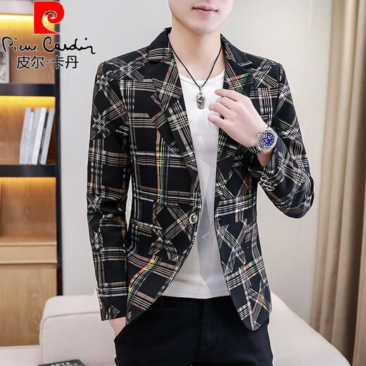 
Pierre cardin spring casual suit men's top single slim Korean style ins handsome design sense street suit jacket white M