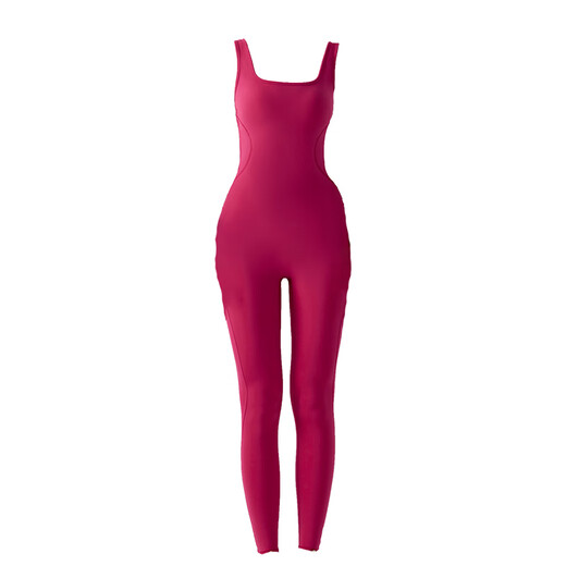 Zailu Pilates training clothes all-in-one aerial yoga clothes one-piece fitness clothes sportswear with chest pad backless for women wildberry color S 155S