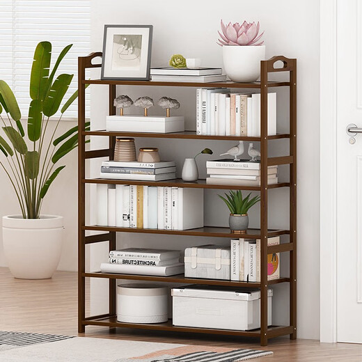 Sizhuge home door shoe rack solid wood floor-to-ceiling storage rack simple storage shoe cabinet multi-layer entrance to put shoes living room storage 5 layers - length 90cm full board