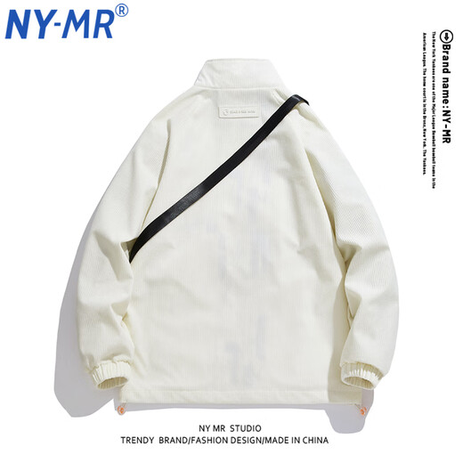
NY-MR trendy brand co-branded stand-up collar jacket men's American retro jacket autumn casual couple wear corduroy teenager clothes YKCP-831# black 2XL (recommended 150-170Jin [Jin equals 0.5 kg])