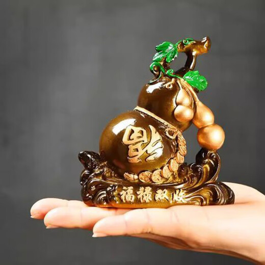 Enshousu color-changing tea pet ornaments Fulu double harvest boutique can raise creative gourd tea table tea play accessories decorative furnishings Fulu double harvest (turning red)