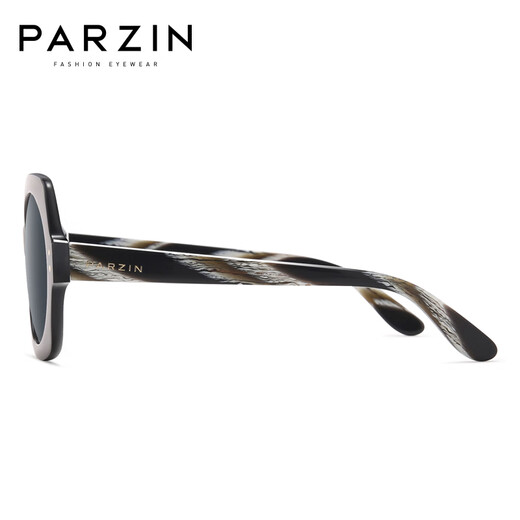 帕森（PARZIN） 偏光太阳镜女 复古板材驾驶镜女大框修脸潮墨镜 9740 黑框石纹腿