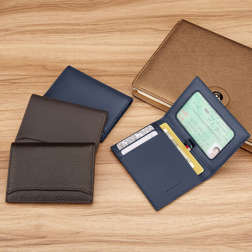 Williampolo Kaiser Paul Exquisit Small Card Bag für Männer mit echtem Leder -Führerschein für Führerschein Kartenschublade Vatertagsgeschenk für Papa Black Cross Muster