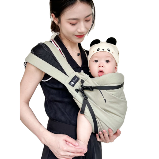 bebebus抱娃神器背带婴儿横前抱式宝宝孩子新生儿童腰凳夏季外出 绿色布面