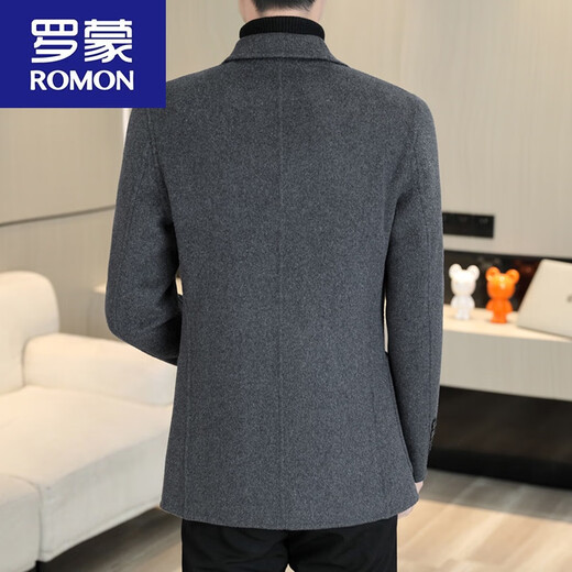 ROMON wool suit men's casual double-sided woolen coat youth fashion suit woolen coat 8803 camel double-sided woolen coat 2XL suitable for 145-165Jin Jin equals 0.5 kg
