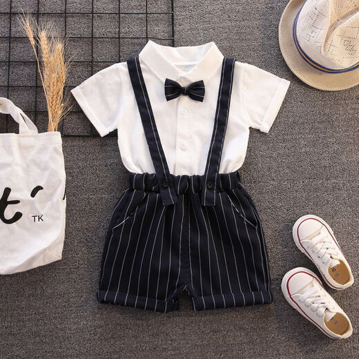 Disney (Disney) Little Boy Suit Summer Baby Dress de banquete de 1 año Spring and Autumn 2 Weekly Clothing Beld and Child Birthday Gentleman Set White Forred VERTICAL Strap 90 Sugerir 85cm