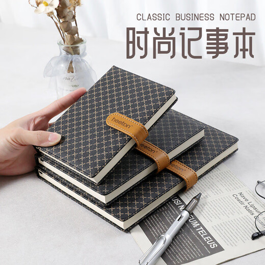 Heeton 826 Business Notebook Simple grand ordinateur portable avec Buckle Retro ordinateur portable créatif petit journal portable petit livre, 48k-826 Brown
