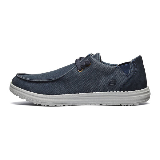斯凯奇（SKECHERS）男鞋夏季帆布鞋商务休闲鞋软底一脚蹬板鞋66387