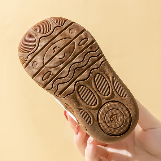 Tombeck baby toddler shoes for boys and girls plus velvet high-top cotton shoes 2025 autumn and winter snow boots Khaki five-pointed star 17